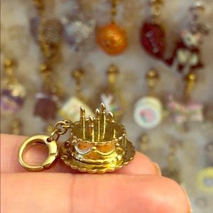 🎂Birthday Cake w Candles Fossil Gold Charm